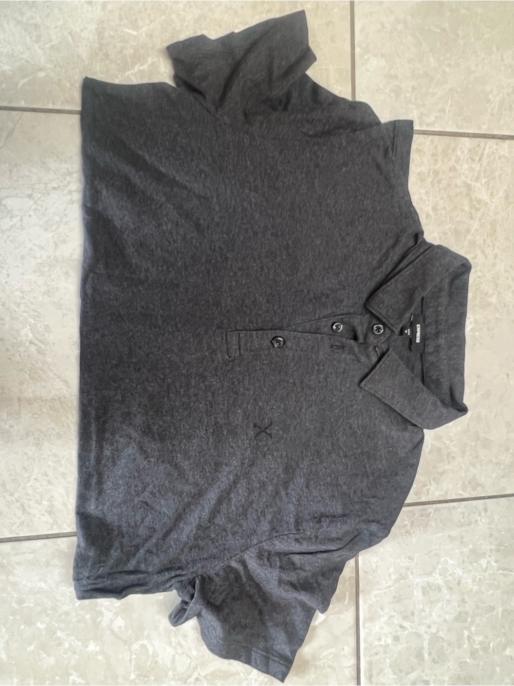 Express Men's Charcoal Gray Polo